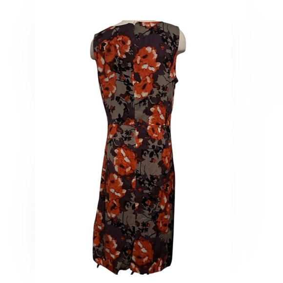 St John Floral Sleeveless Dress - Orange and Black - Picture 3 of 5